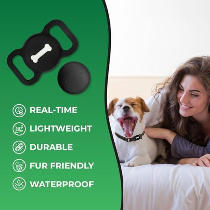 Smart Dog Tracker, Pet Tracker with Collar Holder, Effortless Location Tracking, Compatible with Find My, Not GPS Tracker