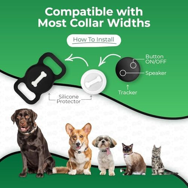 Smart Dog Tracker, Pet Tracker with Collar Holder, Effortless Location Tracking, Compatible with Find My, Not GPS Tracker
