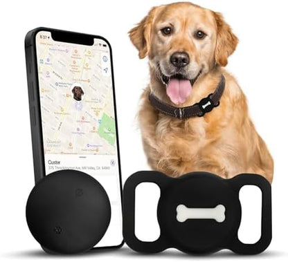 Smart Dog Tracker, Pet Tracker with Collar Holder, Effortless Location Tracking, Compatible with Find My, Not GPS Tracker